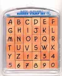 Rubber stamp alphabet