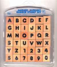 Rubber stamp alphabet