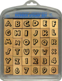 Shadow rubber stamp alphabet set