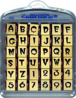 Halloween rubber stamps alphabet