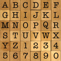 Typewriter Rubber stamp alphabet
