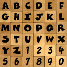 Cartoon Rubber stamp alphabet