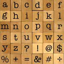 Typewriter Rubber stamp alphabet