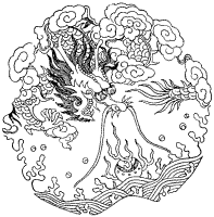 Chinese dragon rubber stamp