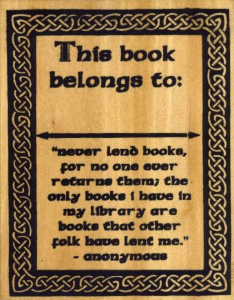 celtic bookplate rubber stamp