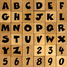 Cartoon Rubber stamp alphabet