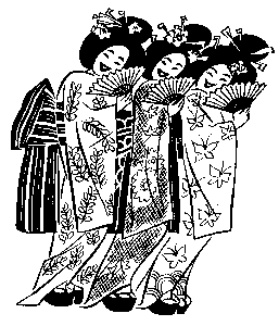 geisha girls rubber stamp